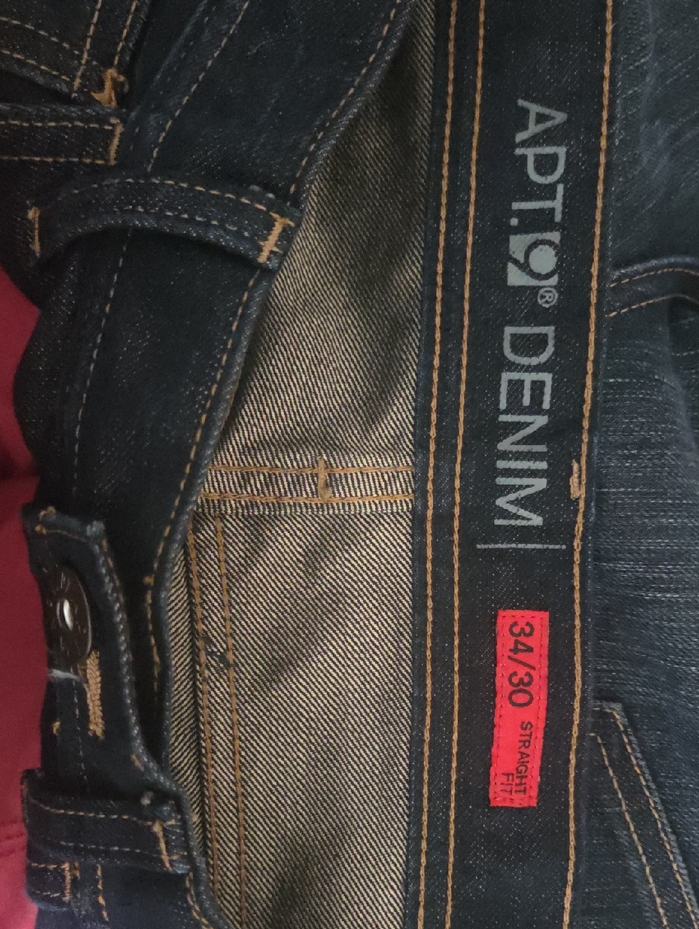 Apt. 9 Men's Straight Jeans in Dark Blue with Contrast Stitching